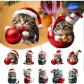 Miniatyrbild 2 av 5: 2d Akryl Rolig Katt Julgransprydnad Akryl Katt Prydnad Akryl Dubbel Tryck Rolig Julhänge Xmas Vit Elefant Present 2d Roligt Hänge