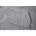 Miniatyrbillede 4 af 6: Herre Dame Bærbar Tæppe Sweatshirt Fuzzy Sherpa Oversized Hyggelig Pullover Hættetrøje Kæmpe Stor Lomme Tæppe med Ærmer Grå, Large Grey