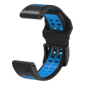 Miniatyrbilde 2 av 5: Myk Silikon Sport Erstatningsreim For Garmin Fenix 7/6/5, Hurtigutløser Tofarget Klokkereim Black Blue