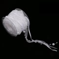 Miniatyrbilde 1 av 8: 10M Kunstig Perleperlebånd Chiffonbånd og Organza Blondbåndkanter for Bryllupsblomst Juletre Dekorasjon Søm Håndverk Emballasje hvit