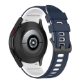 Miniatyrbillede 3 af 5: Silikone Urrem Til Samsung Galaxy Watch6 40/44mm/ Watch6 Classic 43/47mm/Watch 4/5 40/44mm Midnight Blue  White