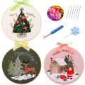 Miniatyrbild 1 av 5: Julklapp broderikit för vuxna nybörjare, 3-pack, allt i ett