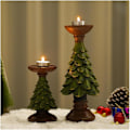 Miniatyrbilde 3 av 5: Julelysestake i Resin Juletre Julepynt Telys Lysestake Skrivebord Stue Jul Nyttår Dekor Håndverk M