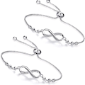Miniatyrbillede 1 af 3: 2 stk. Hjerte Uendelig Kærlighed Symbol Justerbart Armbånd, jubilæum Fødselsdag