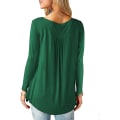 Miniatyrbillede 3 af 4: Dame Skjorter Flæse Løs Knap Tunic Toppe Til Kvinder Green B L