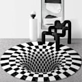 Pikkukuva 2 / 4: Pyöreä 3D-matto Vortex Trap -visuaalinen illuusio, painettu alue matto lattiamatto liukumaton 80x80cm