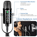 Miniatyrbild 3 av 3: USB-mikrofonset, streaming-podcast-datormikrofon för spel, YouTube-videor, inspelning av musik, röstuppspelning
