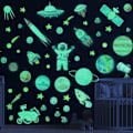 Miniatyrbild 1 av 5: Glow In The Dark Planet Och Rymdsystem Sol System Väggdekaler, Glow In The Dark Stjärnor För Tak, Galaxy Astronaut Raket Rymdskepp Alien Väggdekaler F