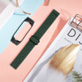 Miniatyrbild 4 av 5: Stretchig nylon anti-scratch justerbar handledsrem för Xiaomi Mi Band 3/4, med svart klockram Army Green