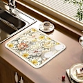 Miniatyrbild 3 av 5: Fantasistyle avrinningsmatta, diskavrinningsmatta absorberande mjuk diatoméjord halkfri gummisula avrinningsplatta snabbtorkande avrinningsmatta B 40x50cm