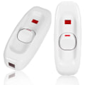 Miniatyrbilde 1 av 5: Ledningsbryter med vippe for lampe, ledningsbryter, lampebryter, inline av/på-bryter, 2 stk. 250V 10A inline av/på bordlampe ledningsbryter