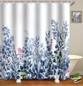 Duschdraperier, badrum duschdraperi med 12 krokar, vattentätt polyester Blue Eucalyptus