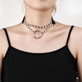 Miniatyrbillede 3 af 5: Sort PU Læder Gotiske Chokers Halskæder Til Yetsye Kvinder Piger. Justerbar Sexet Krave med Pigge