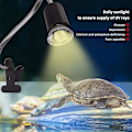Miniatyrbillede 3 af 7: Akvarie Varmelampe Skildpaddelys med Klemme, 2 UVA UVB Pærer (50W), Justerbar Holder til Sollampe, Lyslampe Kæledyrsopvarmning Firben Slange Reptil Skildpadder