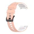 Miniatyrbilde 4 av 5: To-fargets silikonrem for Galaxy Watch4/5/6 40mm 44mm/Watch6 Classic 43mm 47mm/Watch 5 Pro 45mm Pink White