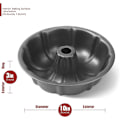 Miniatyrbillede 4 af 5: 9 tommer Non-stick kageforme, 12 kopper Premium riflet kageforme til bagning, kraftig kulstofstål rørform bageform - grå