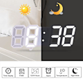 Miniatyrbild 3 av 4: Digital klocka Stor display Väggklocka för sovrum Estetisk Modern väggklocka Dekor för vardagsrum Kök Kontor Tid/datum/temperatur
