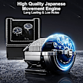 Miniatyrbillede 3 af 5: Seneste Dobbelt Watch Winder Boks, Lydløs Motor, Dobbelt Automatisk Ur Winder Rotations Opbevaringsdisplayboks til Automatiske Mekaniske Ure - Sort