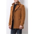 Miniatyrbild 5 av 5: Vinterärtkappa för män Slim Fit Enkelknäppt kort ulljacka ylle trenchcoat Grey XXL