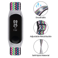 Miniatyrbillede 3 af 5: Nylon Flettet Urrem Til Xiaomi Mi Band 3 / 4 Justerbar Elastisk Armbånd Style 9