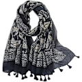 Miniatyrbild 1 av 5: Dam Scarf Sjal Svart Paisley Med Acsergery En Vacker Lätt Wrap Lång Hals Loop Present