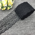 Pikkukuva 5 / 5: Kaunis 4,5 cm 10 jaardin retrotyylinen brodeerattu pitsinauha askarteluun, ompeluun ja koristeluun, musta