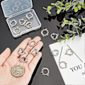 Miniatyrbillede 3 af 5: 16 stk. 4-stil Forbindelses Charm Vedhæng Ring & Hjerteform Rhinestone Forbindelsesled Alloy Krystal Led med Imitation Perle