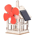 Miniatyrbillede 1 af 5: Ritoeasysports Solcelle Vindmølle Træhus Model DIY Vindmølle Byggesæt Legetøj Pædagogisk Eksperiment Legetøj Til Over 7 År