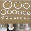 Miniatyrbilde 3 av 5: 4 stk. veggflens ytre diameter flens enkel installasjon plast radiator rosett vannrør avløpsledning deksel krage vegg rørdeksel dekorasjon Pi White 32mm