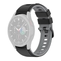 Miniatyrbilde 1 av 5: To-fargets silikonrem for Galaxy Watch4/5/6 40mm 44mm/Watch6 Classic 43mm 47mm/Watch 5 Pro 45mm Black Grey