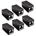 Pikkukuva 1 / 5: Liitinkaapeli Ethernet Suojattu Modulaarinen Adapteri 2x Rj45 Naarasliitin Dsl Lan Musta
