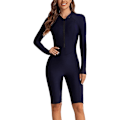 Miniatyrbillede 1 af 5: Dame Heldragt Badedragt Langærmet Rash Guard Dame Våddragt Atletisk Navy 1516 L