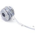 Miniatyrbilde 1 av 6: 10M Kunstig Perleperlebånd Chiffonbånd og Organza Blondbåndkanter for Bryllupsblomst Juletre Dekorasjon Søm Håndverk Emballasje grå