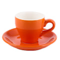 Miniatyrbillede 1 af 5: Espressokop med underkop, Espressokop, Cappuccinokop, 80 ml, Orange.