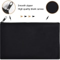Miniatyrbilde 4 av 5: Canvas Glidelåsposer, tomme Sminkeposer DIY Håndverksposer Penal 12 pack