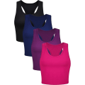 Pikkukuva 1 / 5: 4 kpl Perus treenitoppeja, hihaton racerback-urheilutoppi Style 3 M