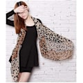 Miniatyrbillede 3 af 5: Langt damehalstørklæde blødt leopardprint chiffon silketørklæder halstørklæde sjal stola wrap dametøjstilbehør