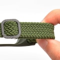 Miniatyrbillede 5 af 5: Strækbart Nylon Solo Loop til Xiaomi Mi Band 5/Band 6/Band 7, Justerbar Flettet Elastisk Sportsrem Blue White