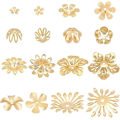 Miniatyrbillede 1 af 5: 48 stk. 8 Stilarter Metal Filigran Blomsterkapsler 6-25mm Guld Blomsterperlehætter Multi-Kronblad Perlehætte Bails End Charm Kapsler Rustfrit stål Spacer Perler til Øreringe