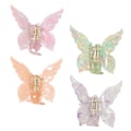 Miniatyrbillede 1 af 3: Acetate Sommerfuglemønster Store Hårklemmer 4 stk. Dame Hårklemmer Transparent Farve Stærkt Fikserede Sommerfugl Hårklemmer Egnet Til Tykt Hår (otte