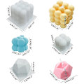 Miniatyrbillede 2 af 5: 3-pak Silikone Lysforme, Maehsab 3D Boble Cube Voks Lysform (Stor & Lille) + Diamant Cube Lysform til DIY Håndlavede Lys