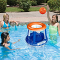 Miniatyrbild 3 av 5: Pool Float Set, Volleyballnät & Basketkorgar & Bollar för Barn och Vuxna, Vattenpolo Spel Pool Leksak, Volleyboll Basket Pool Leksak