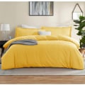 Miniatyrbild 1 av 5: Täcke King Size - Mjukt King Size Täcke Set, 3 Delar Dubbelborstat Täcke med Knappstängning yellow Full