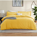 Miniatyrbild 1 av 5: Täcke King Size - Mjukt King Size Täcke Set, 3 Delar Dubbelborstat Täcke med Knappstängning yellow Queen