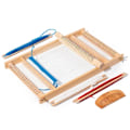 Miniatyrbild 1 av 5: Vävstol Kit Trävävram 15.711.81.4 tum Handvirkningsvävstol Gobeläng Handvirkad Maskin DIY Vävt Set