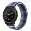 Miniatyrbild 2 av 4: För Garmin Tactix 7 Pro/Fenix 7X/Fenix 6X Pro 26mm Nylon klockarmband Justerbart handledsband Green Blue