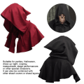 Miniatyrbillede 3 af 5: 2023 Forsyning Middelalderlig Kappe Cosplay Med Hætte Til Mænd Kvinder Kostume Hætteklædt Kappe Poncho red