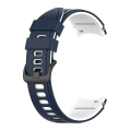 Miniatyrbillede 4 af 5: Dobbelt-farvet Silikonrem Til Galaxy Watch4/5/6 40mm 44mm/Watch6 Classic 43mm 47mm/Watch 5 Pro 45mm Midnight Blue White