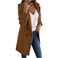 Miniatyrbillede 1 af 4: Elegant Dame Plus Size Varm Frakke Cardigan Vinter Ensfarvet Langærmet Overtøj