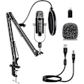 Miniatyrbillede 1 af 3: USB Mikrofon Sæt, Streaming Podcast PC Kondensator Computermikrofon Til Gaming, Youtube Videoer, Musikindspilning, Stemmeafspilning